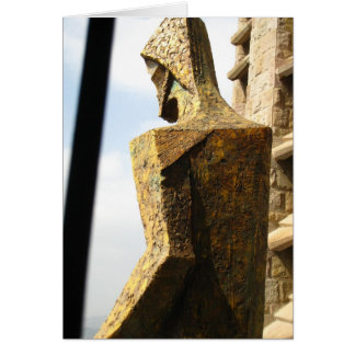 Guld Gaudi Jesus statue Hälsningskort