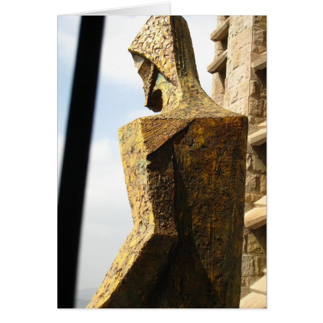 Guld Gaudi Jesus statue Hälsningskort (Framsidan)