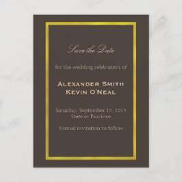 Guld Gay Bröllop spara datum ı-vykort Meddelande Vykort