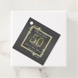 Guld Gem & Glitter 50:e Golden Bröllop Gåvor Etiketter