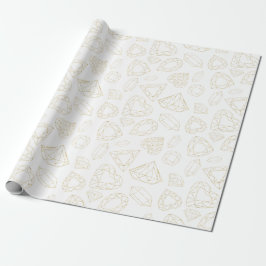 Guld Gem Mönster Birthday Wrapping Papper Presentpapper