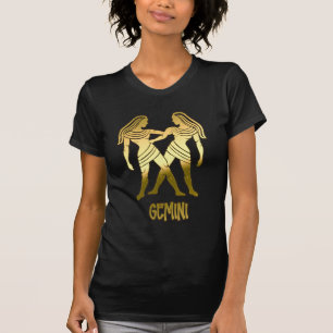 Guld Gemini Astrology Horoscope Zodiac-tecken T Shirt