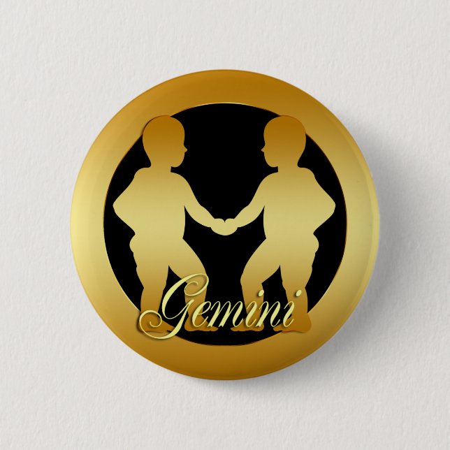 GULD- GEMINIZODIAC UNDERTECKNAR KNAPP (Framsida)