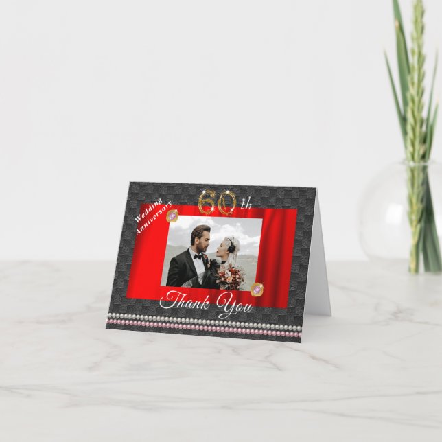Guld & Gems 60:e Bröllop-årsdagen Tack (Framsida)