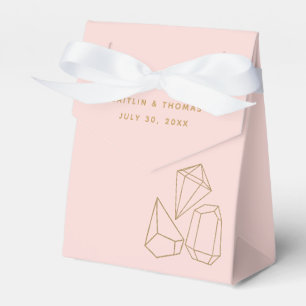 Guld Gemstone Rosa Bröllop eller Shower Presentaskar