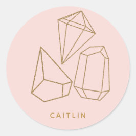 Guld Gemstone Rosa Return-kuvert Seals Runt Klistermärke