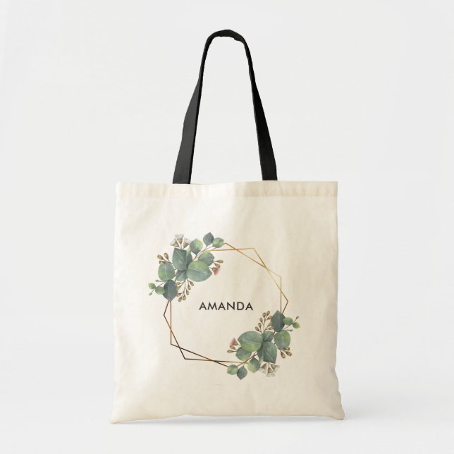 Guld Geo Ram Eucalyptus Tygkasse (Framsidan)