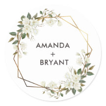 Guld Geo Ram Magnolia Flower Sticker