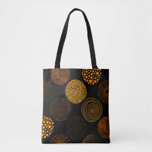 Guld Geometric Abstrakt Circles Tygkasse