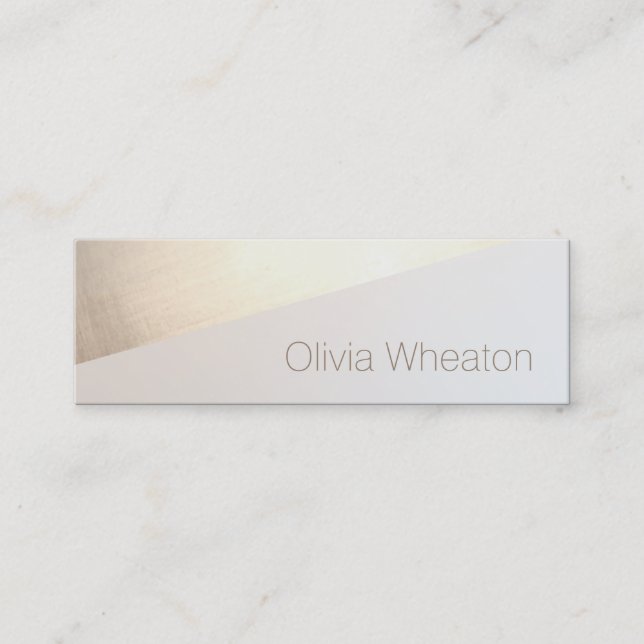 Guld Geometric Beauty Salon Hair Stylist Mini Visitkort (Framsida)