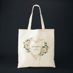 Guld Geometric  Blommigt Anpassningsbar Brudens si Tygkasse<br><div class="desc">Den här väskan har hand om ett guld-geometriskt hjärta ram med vattenfärgsfärg  blommigtar och lush grönt löv och kan vara personlig med anpassningsbarnas text.</div>