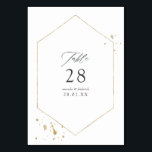 Guld Geometric Bröllop Bordsnummer<br><div class="desc">Bröllop-bordsnummer-kort med guld geometriska ram-anpassade till dina händelsespecifikationer.</div>