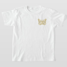Guld Geometric Butterfly, tryckt T Shirt