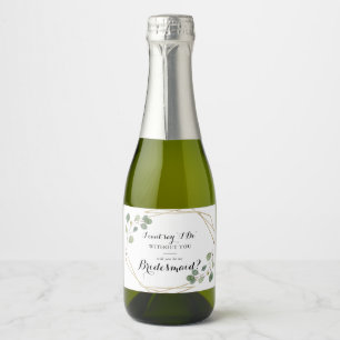 Guld Geometric Calligraphy Bridesmaid Frieri