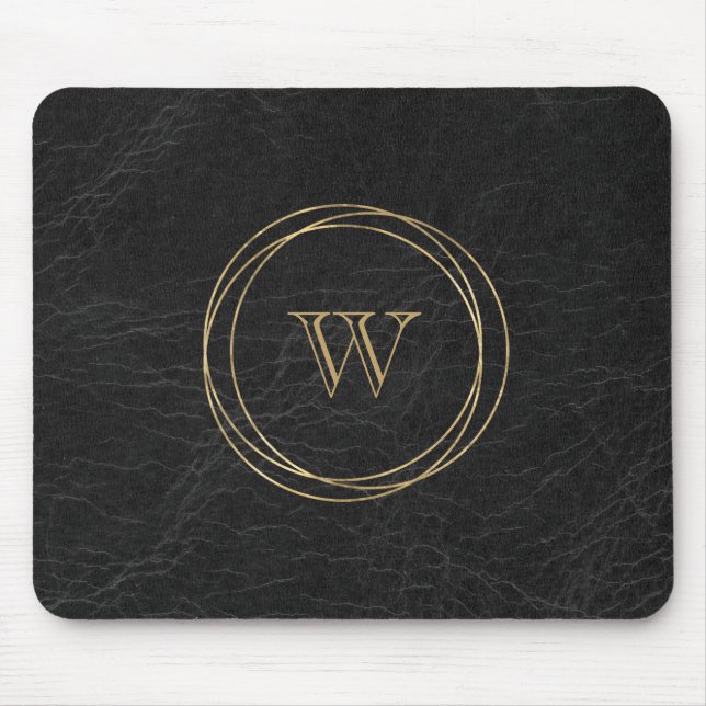 Guld Geometric Circles Black Monogram Musmatta (Framsidan)