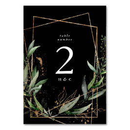 Guld Geometric Diamond Eucalyptus Premium Onyx Bordsnummer