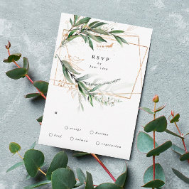 Guld Geometric Eucalyptus Elegant Greenery Moss OSA Kort