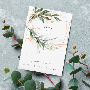 Guld Geometric Eucalyptus Elegant Greenery Moss OSA Kort