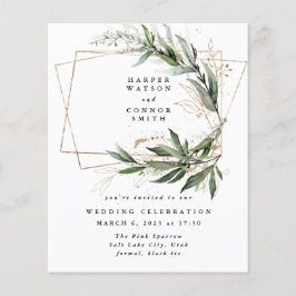 Guld Geometric Eucalyptus Elegant Moss Flygblad