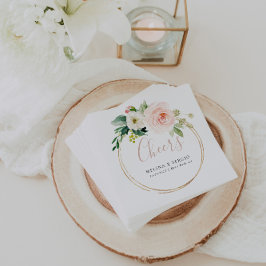 Guld Geometric Fall Flowers Bröllop Cheers Pappersservett