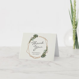Guld Geometric Greenery Gender Neutral Baby Shower Tack Kort