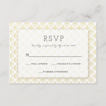 Guld Geometric Modern Bröllop OSA Card