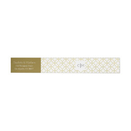 Guld Geometric Modern Bröllop Wraparound Label-eti Etikettband