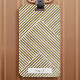 Guld Geometric Mönster Elegant Sophisticated Luxe Bagagebricka