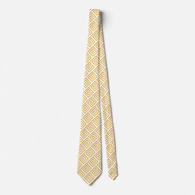 Guld Geometric on White Background Neck Tie Slips (Framsida)
