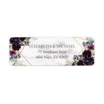 Guld Geometric Plum Lila Marble Returadress