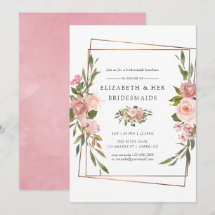 Guld Geometric Ro Bridesmaids Luncheon Inbjudningar