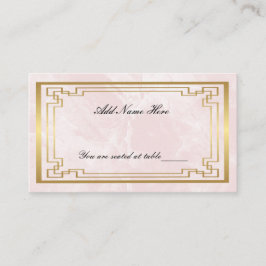 Guld Geometric Rosa Marble Bröllop Bord Ställe Placeringskort