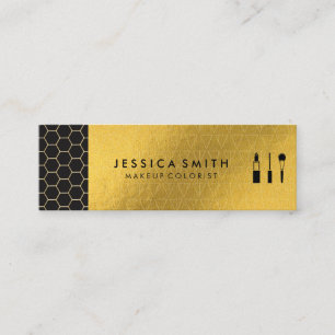 Guld Geometric Shimmer Hex Trim MUA Mini Visitkort