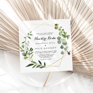 Guld Geometric Tropical Nuestra Boda Bröllop Inbjudningar