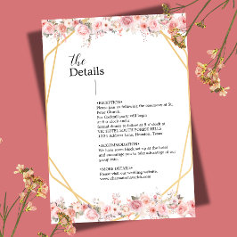 Guld Geometrisk Blommig Rosenskär Rosa Blomma Tilläggskort