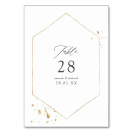 Guld Geometrisk Bröllop Bordsnummer