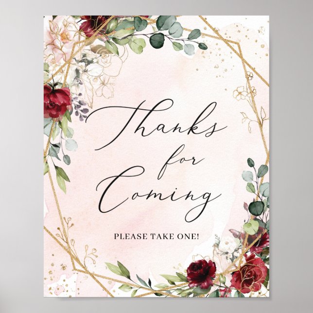 Guld geometrisk burgundy tack vare det kommande te poster (Framsidan)