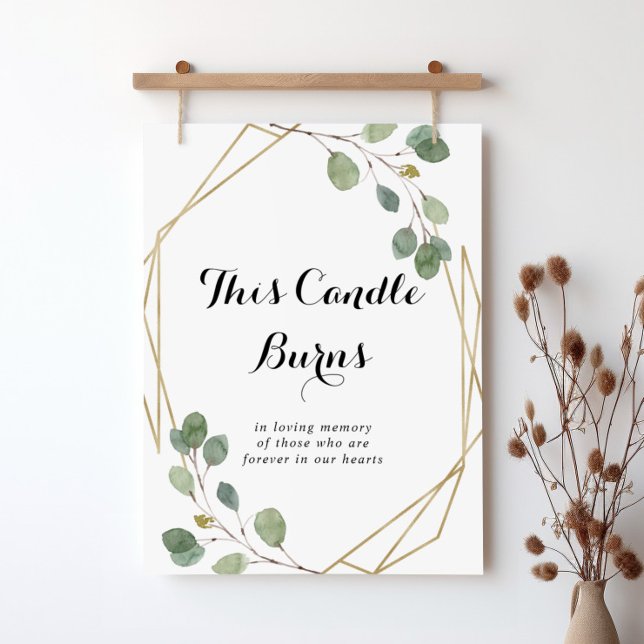 Guld Geometrisk Kalligrafi Ljuset Brinner Skylt (Skapare uppladdad)