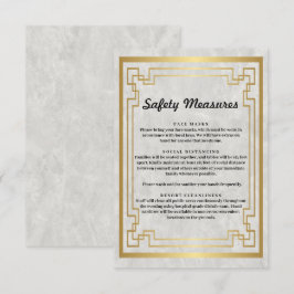 Guld Geometrisk Marmor Säkerhetsåtgärder Tilläggskort