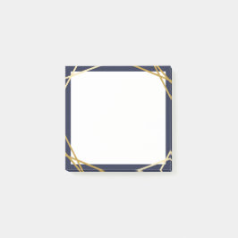 Guld- geometrisk midnatt blått 3" x3" noterar post-it block