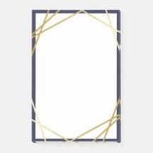 Guld- geometrisk midnatt blått 4*6 noterar