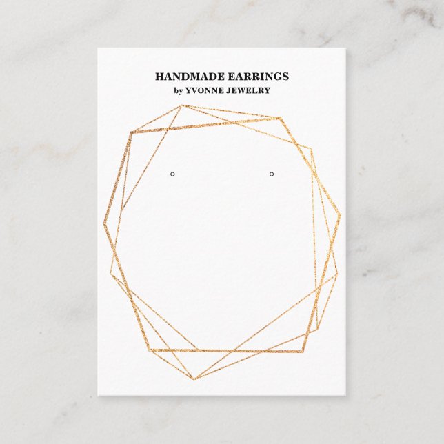 Guld Geometrisk Örhänge Display Affärskort Visitkort (Framsida)