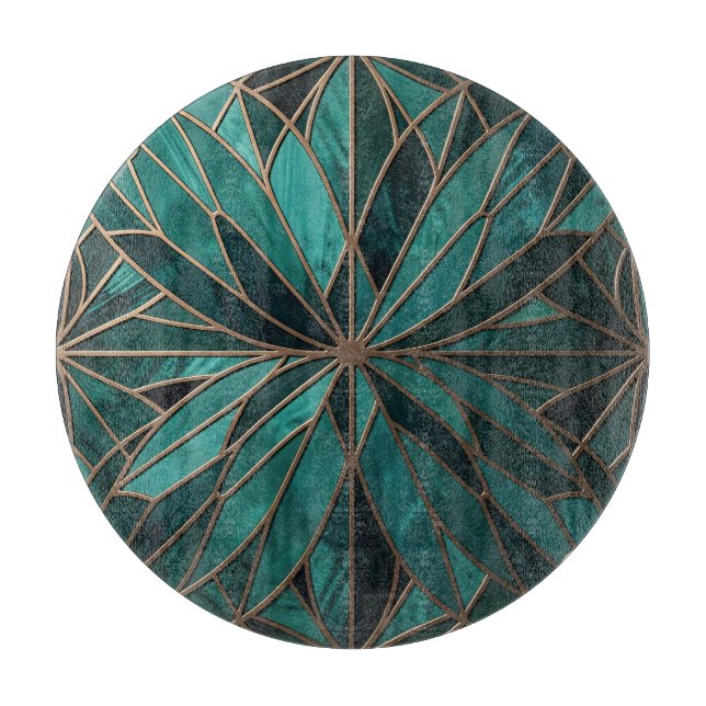 Guld geometrisk stjärnburstmönster Art Deco lyx (Framsidan)