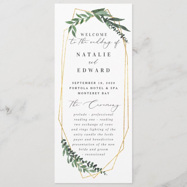 guld, geometrisk vattenfärgsgrön program (Framsida)