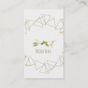 Guld geometriska trianglar modern glamour boho chi visitkort
