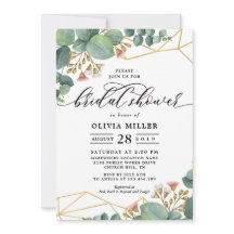 Guld- geometriskt Shapebröllop för Eucalyptus