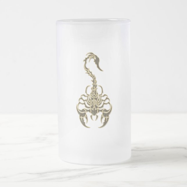 Guld giftig skorpion mycket venös insekt frostat ölglas (Center)