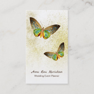 *~* Guld Gilded Guld Gilded Butterfly White Visitkort