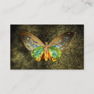 ** Guld Gilded Guld Glitter Butterfly Mystical Visitkort