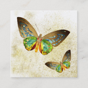 ** Guld Gilded Mystical Guld Gilded Butterfly Fyrkantigt Visitkort
